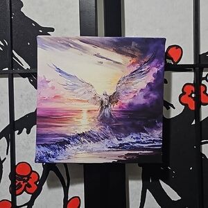 Angel Walking Over the Ocean‎ Canvas Wall Art